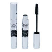 Empty cosmetic plastic containers mascara wand tubes logo with brush black